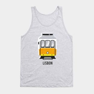 Lisbon tram // spot illustration // white background lemon lime and marigold transport Tank Top